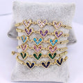 BC1414 Mother's Day Dainty Mini 18k Gold Plated Diamond Cz love Heart Charm Bracelets