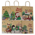 12pcs Kraft Brown Christmas Gift Paper Bags with Handle Goodie Kraft Party Favour Candy Bags for Holidays Christmas Gift Bags MegaBDM