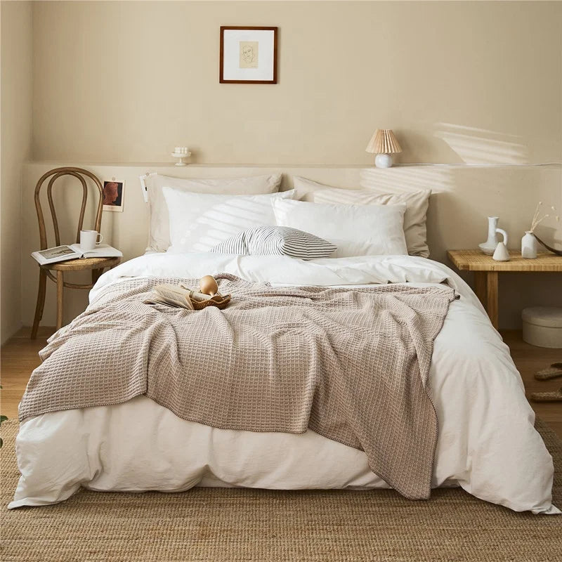 Dwy Spring/autumn 100% Cotton Knitted New Sofa Throw Home  Blanket