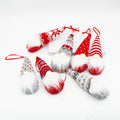 Ychon 2025 Christmas Red Gnome Faceless Dolls Small Laser Cut Wooden Cloth Knitted Cloth Christmas Tree Ornaments Festival Party