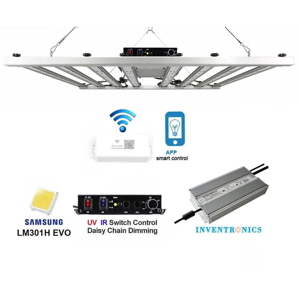 Europe Free Shipping 0 Tax Full Spectrum 600W LM301H EVO Grow Lights Quantum Bar APP Controller