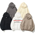 Custom Logo Cotton Polyester Sublimation Hooded Solid Drop Shoulder Unisex Autumn Hoodies Sweatshirts 300g