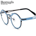 Borregls Colorful Titanium Glasses Frame Women 2025 New Brand Designer Round Eyeglasses Men High Quality Optical Eyewear 185835