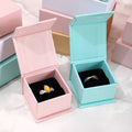 CSMD 5*5cm Chinese Manufacturers Customize Gift Packaging Cheap Black Ribbon Closured White Magnet Jewelry Ring Box for Bracelet