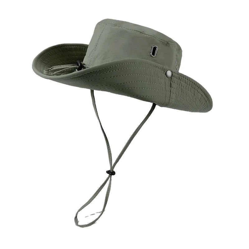 BSBH Wholesale Bucket Hat Mens Custom Logo Quick Dry Black Polyester Bucket Hat With String Wide Brim Bucket Hat Sun Shade