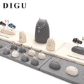 DIGU Gray Semicircle Jewelry and Single Watch Display Stand Set for Retail Store Acrylic Watch Display Holder