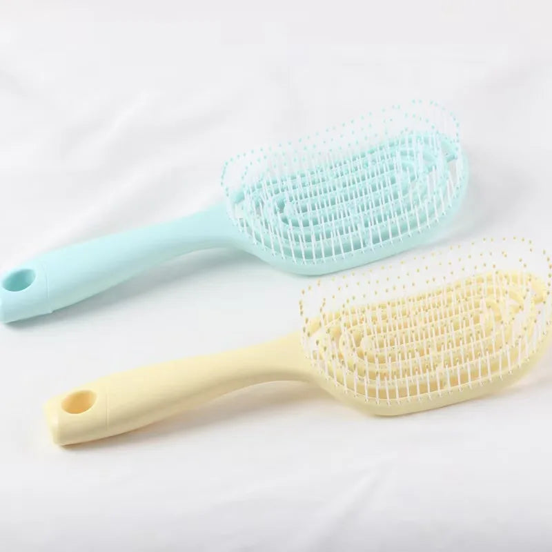 Detangling Color Custom Women Comb Lollipop Shaped Circular Massage Comb Hair Care Anti Tangling Hollow Styling Hair Brush