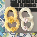 Women's High Quality White Plush Hair Ties Factory Wholesale Cartoon Kitty Design Sweet Style Rubber Band Hair Bands for Kids