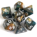 Mystery Dice 7-Piece Acrylic Polyhedral Dice for D&D RPG Games-Custom Transparent Colors Velvet Bag