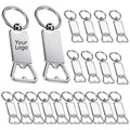 Customized Engraved Logo Metal Keychain with Bottle Opener Letterpress Printing Holiday/Wedding Gift