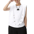 2026 Custom Summer Oversized T Shirt Sleeveless Korean Version Hole Men T Shirts