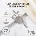 Hot Selling Elegant Ribbon Brooch 5-6MM Natural High-quality Freshwater Pearl Rhodium Plated Zhuji White Bread Pearl Jewelry