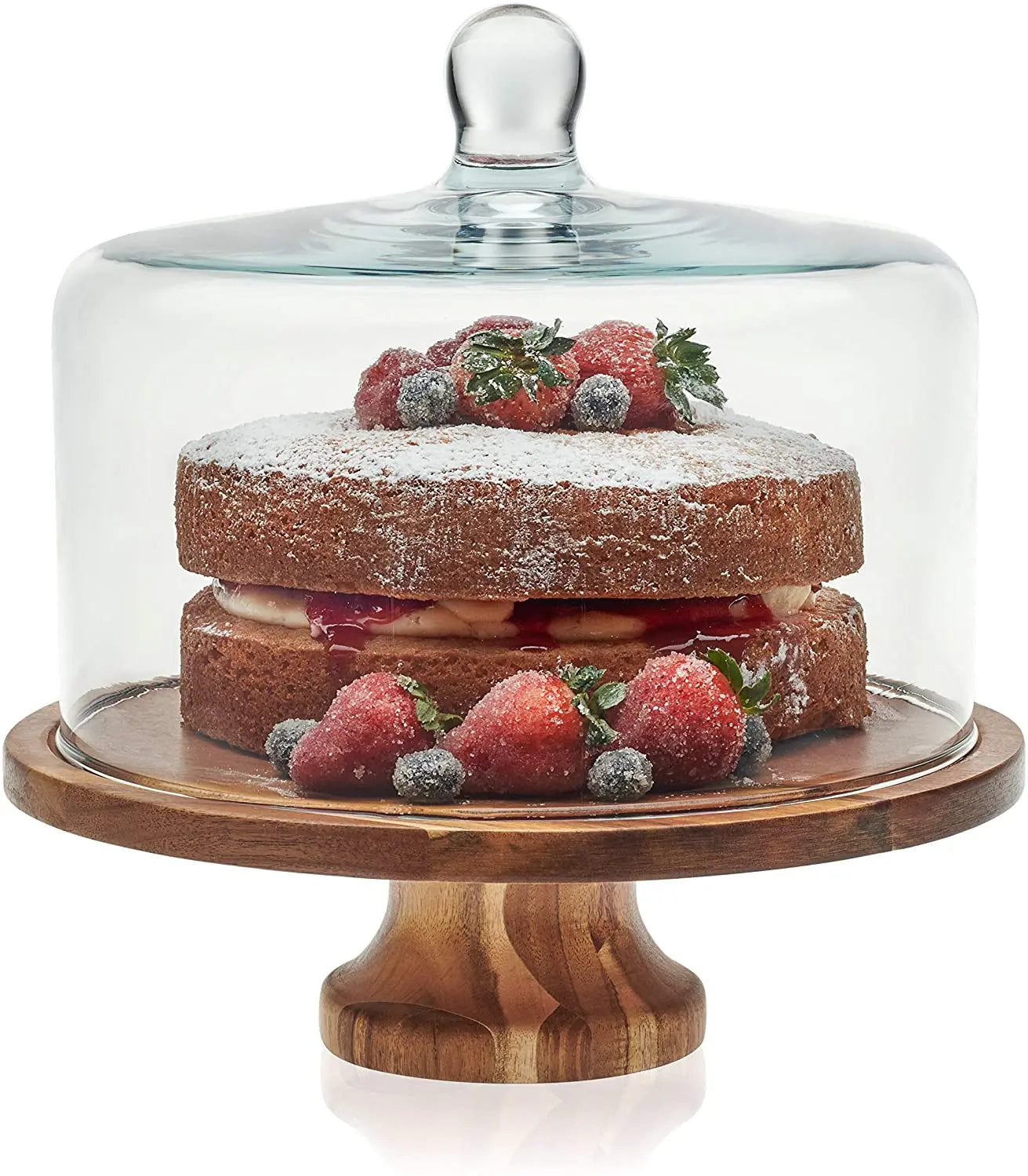 Acacia Wooden Round Cake Stand Plate Serving Creative Food Trays