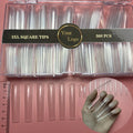 360Pcs/Box Square Full Cover Gel Nail Tips Nails Extension System XL XXL XXXL Sculpted Clear Stiletto Long Coffin False Nail Tip
