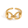 J&D Adjustable 18K Gold Plated Stainless Steel Women's Wedding Ring Fashion Jewelry for Engagement & Gift Memories Occasions