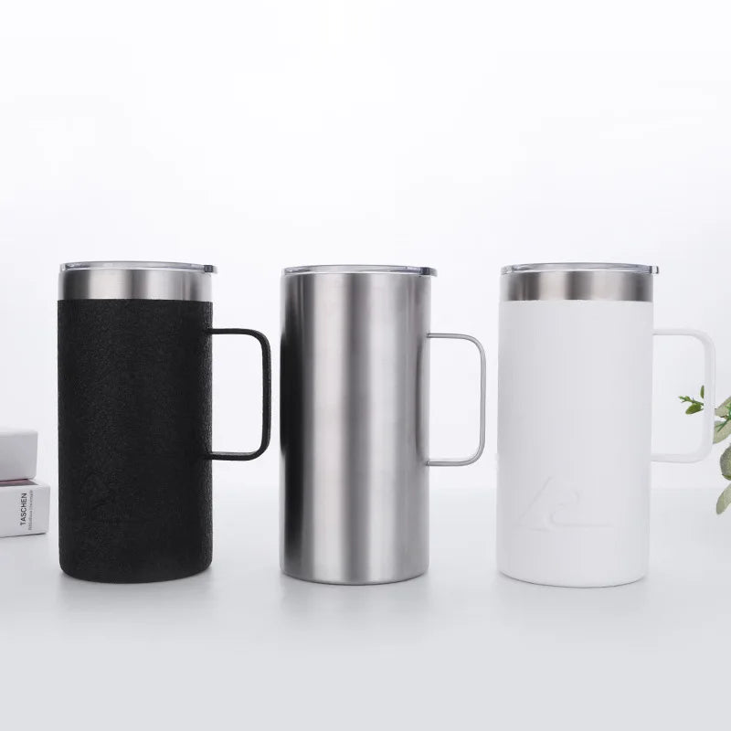 Watersy 20oz Stainless Steel Coffee Mug Sublimation Blanks Straight Skinny Tumbler Cups with Handles in Bulk United States
