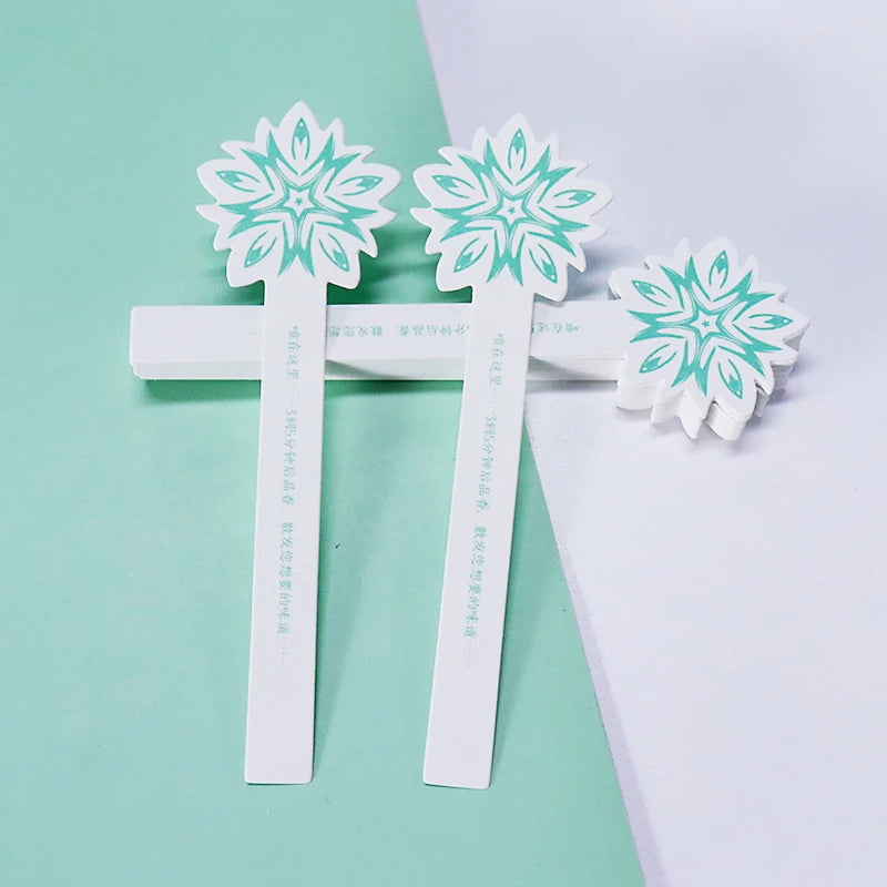 Embossed Stripped Perfume Test Paper Label Absorbent Blotter for Fragrance Testing Customizable Size & Shape Four Color Printing