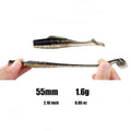 5.5cm 1.6g TPE Soft Bionic Fishing Lure Fishing Soft Lure Bass Double Color Silicone Artificial Soft Bait Carp Swim Bait Tackle