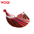 WOQI Outdoor Portable Parachute Beach Canvas Hammock with Wooden Stick