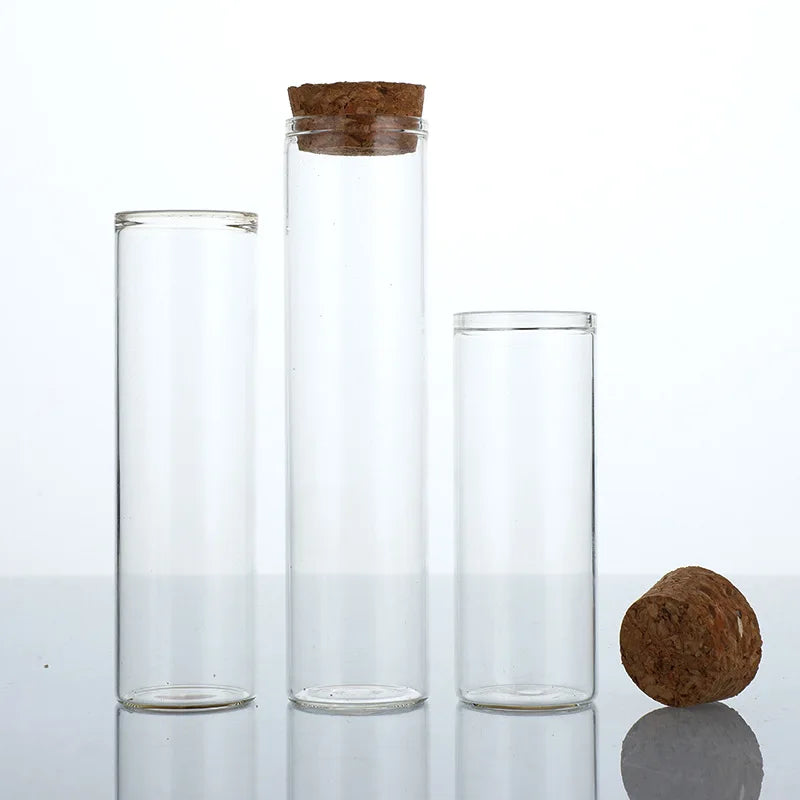 Mini Clear 5ml 10ml 25ml 30ml 50ml 60ml Glass Wishing Small Drift Bottle Vials with Cork