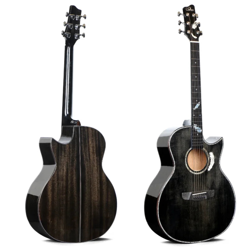 Black Full Solid Spruce acoustic guitar Sevillana 41 inch acoustic guitar factory