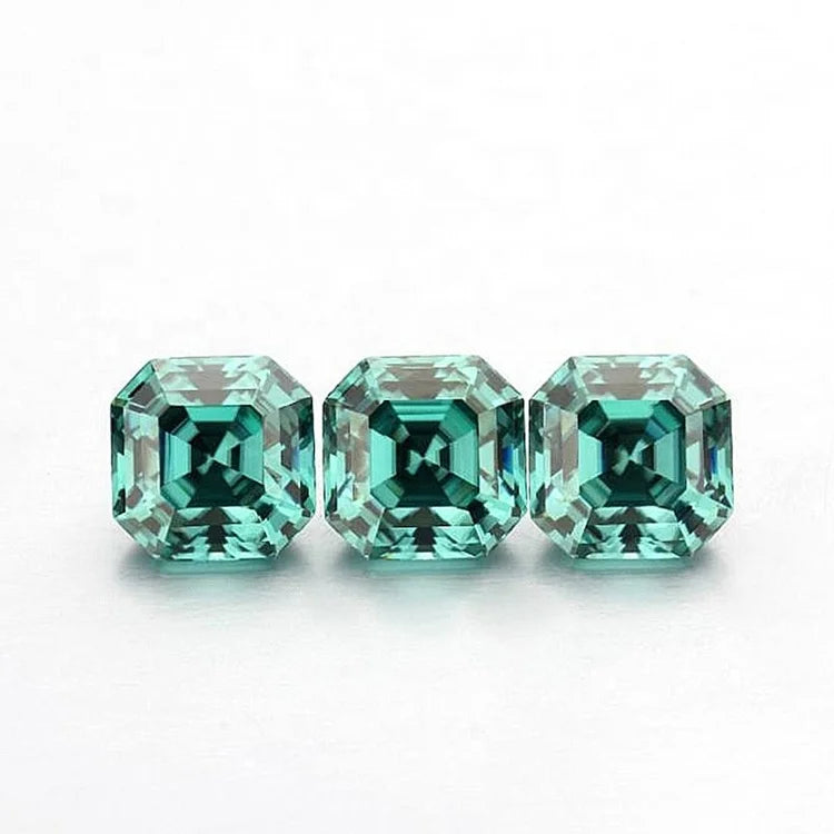 Best Quality Machine Cut Dvvs Light Green Color1ct-7ct Fancy Moissanite Asscher Cut Loose Moissanite Diamonds for Jewelry Making