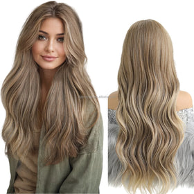 Wholesale 28Inch Big Wavy Curls Hair 13x6 Front Lace Wigs Handmade Crochet Futura Fiber Synthetic Lace Wig for Women Hair