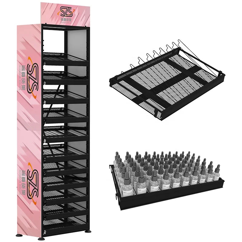 Metal Display Racks Shelves for Nails Polish Hair Color and Enamels with 12 Layers That Can Be for More Different Products