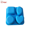 4 Cavity Different Shape Silicone Soap Mold
