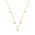 Fashion Jewelry Necklace 925 Sterling Silver Flower Zircon Pendant Necklace Gold Plated Necklace Women