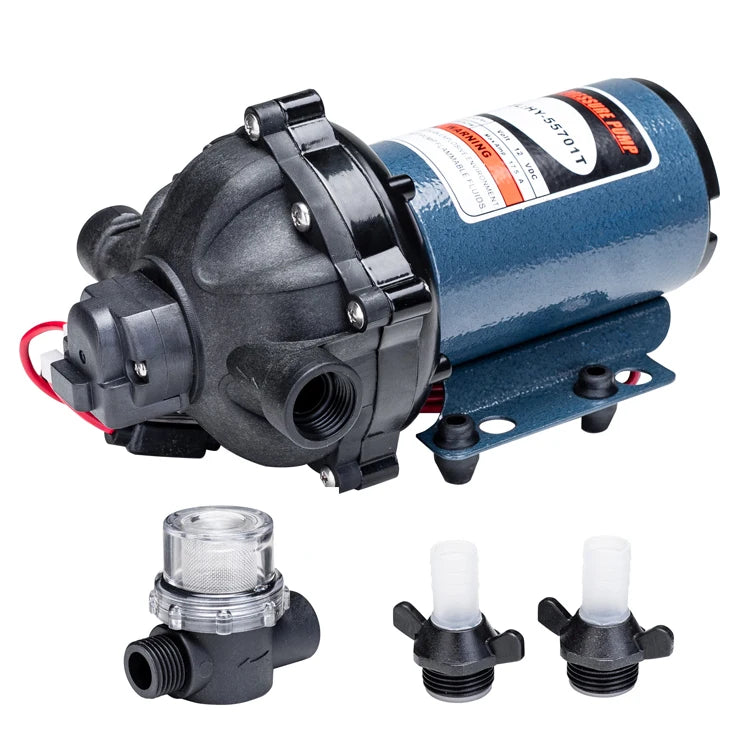 LifeSRC Upgrade Water Diaphragm Pressure Pump 5.5 GPM 60 PSI 12V DC Self Priming Water Pump for RV Caravan Marine Yacht