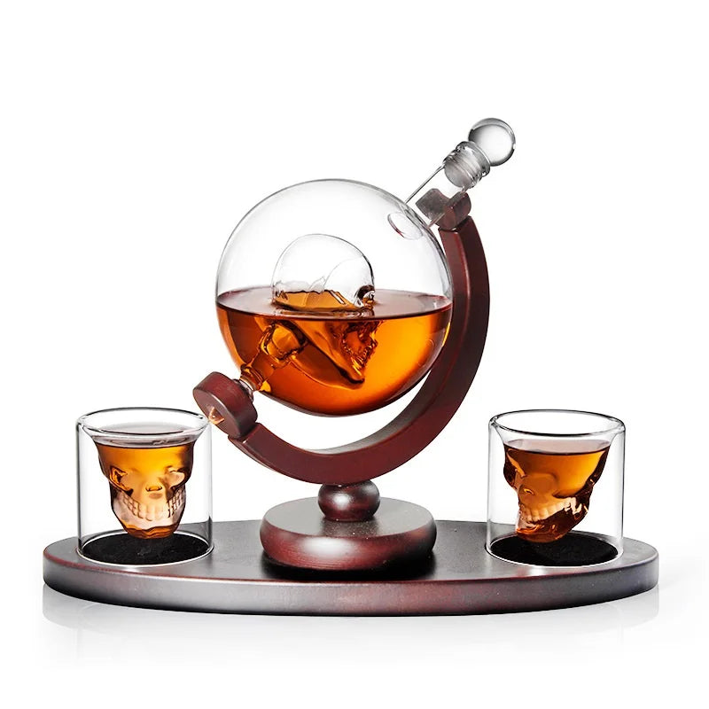 Unique Lead-free Glass Skull Decanter Set Whiskey Glass Whiskey Decanter Gift Sets