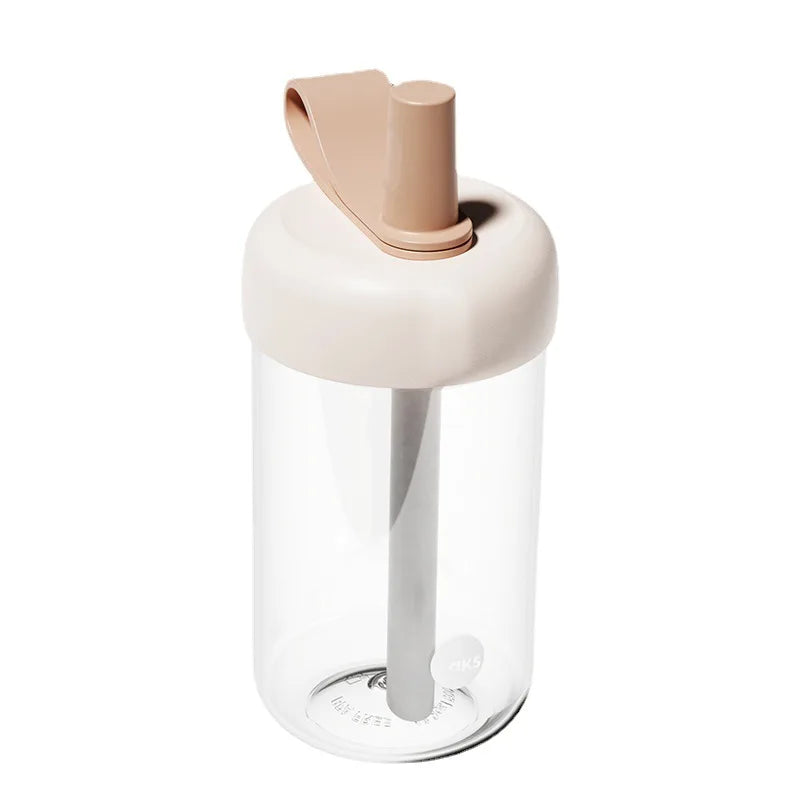 Madou High-Performance Reusable Clear Plastic Cup Direct Drinking Boiling Hot Coffee Juice Water Bottle with Lid and Straws