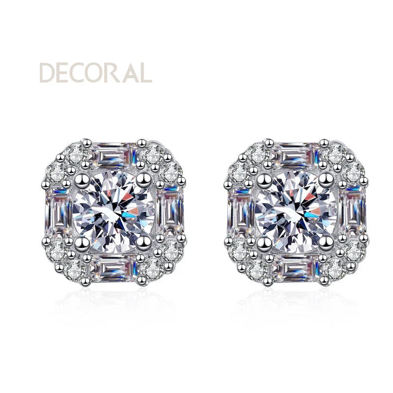 Classic Jewelry Luxury Moissanite Earing Jewelry 925 Sterling Silver Vvs Moissanite Pass Diamond Test Stud Earring for Women