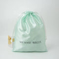Custom Logo Printed Satin Extension Bag Luxury Recyclable Cosmetic Dust Pouch with Drawstring