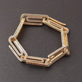 Chunky Gold Plated Paperclip Bracelet with ZIircon Trendy Style Charm Bracelet for Party Gifts