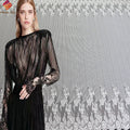 3Meters Length Delicate Scalloped Eyelash Lace Fabric Floral Chantilly French Lace 3D Embroidery Bridal Lace Fabric Ivory