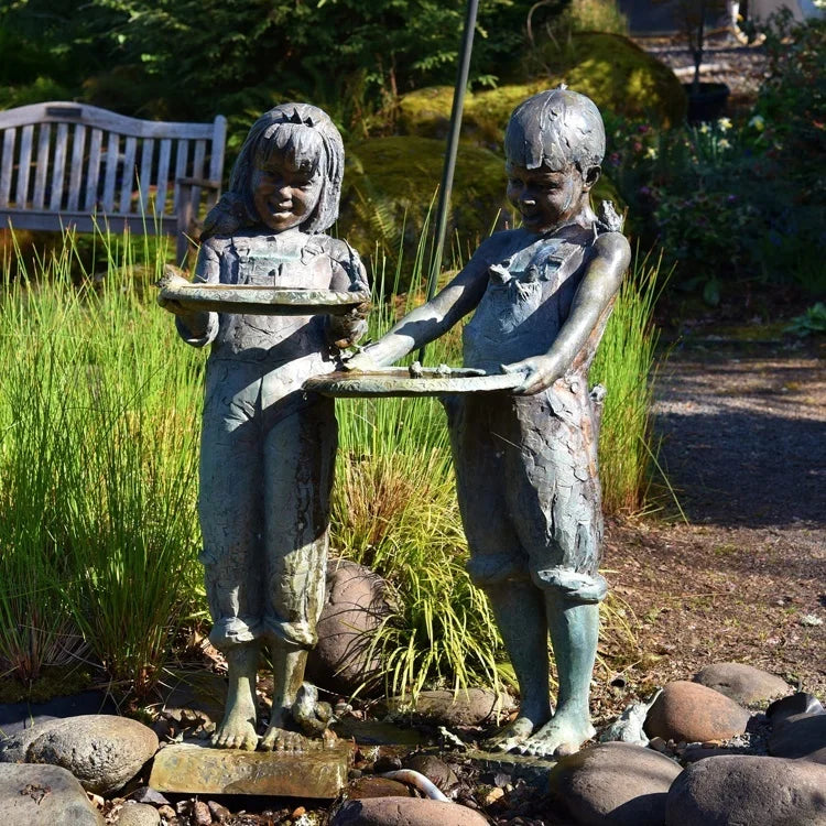 Hot Sale Bronze Children Sculpture Brass Kids Statue Boy and Girl Figures