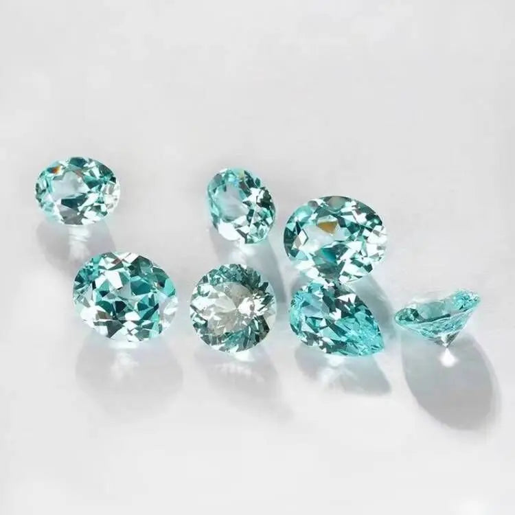 Paraiba Sapphire Lab Grown Round Cut Fancy Beautiful Lab Grown