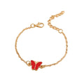 Korean Edition Simple Fashion Jewelry for Female Alloy Material Drop Oil Butterfly Bracelet Cute Beaded Ball Style