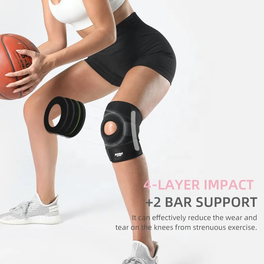 JINGBA Manufacturer Wholesale Adjustable New Neoprene Knee Pad Shock Absorption for Gym Exercise Training Workout Women and Men