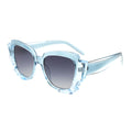 Women's Fashion Double-Color Sunglasses with Irregular PC Plastic Frame Blue and Pink Party Shades