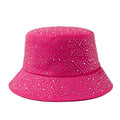 Y2k Shiny Handmade Sparkling Diamond Fisherman Hat Women Sombreros Rhinestone Bucket  Hat