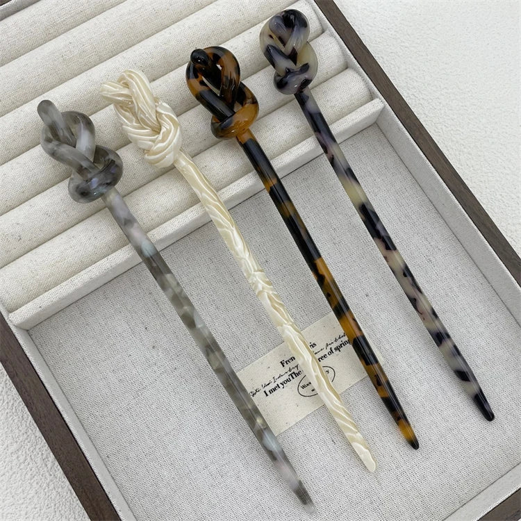 High Quality Women Hair Accessories Acetate Resin Chopstick Retro Hair Stick Hair Forks Custom Wholesale