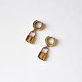 Trending Padlock Charm Huggie Hoop Earrings Stainless Steel Jewelry Earrings Women 18k Gold Plated Lock Earrings