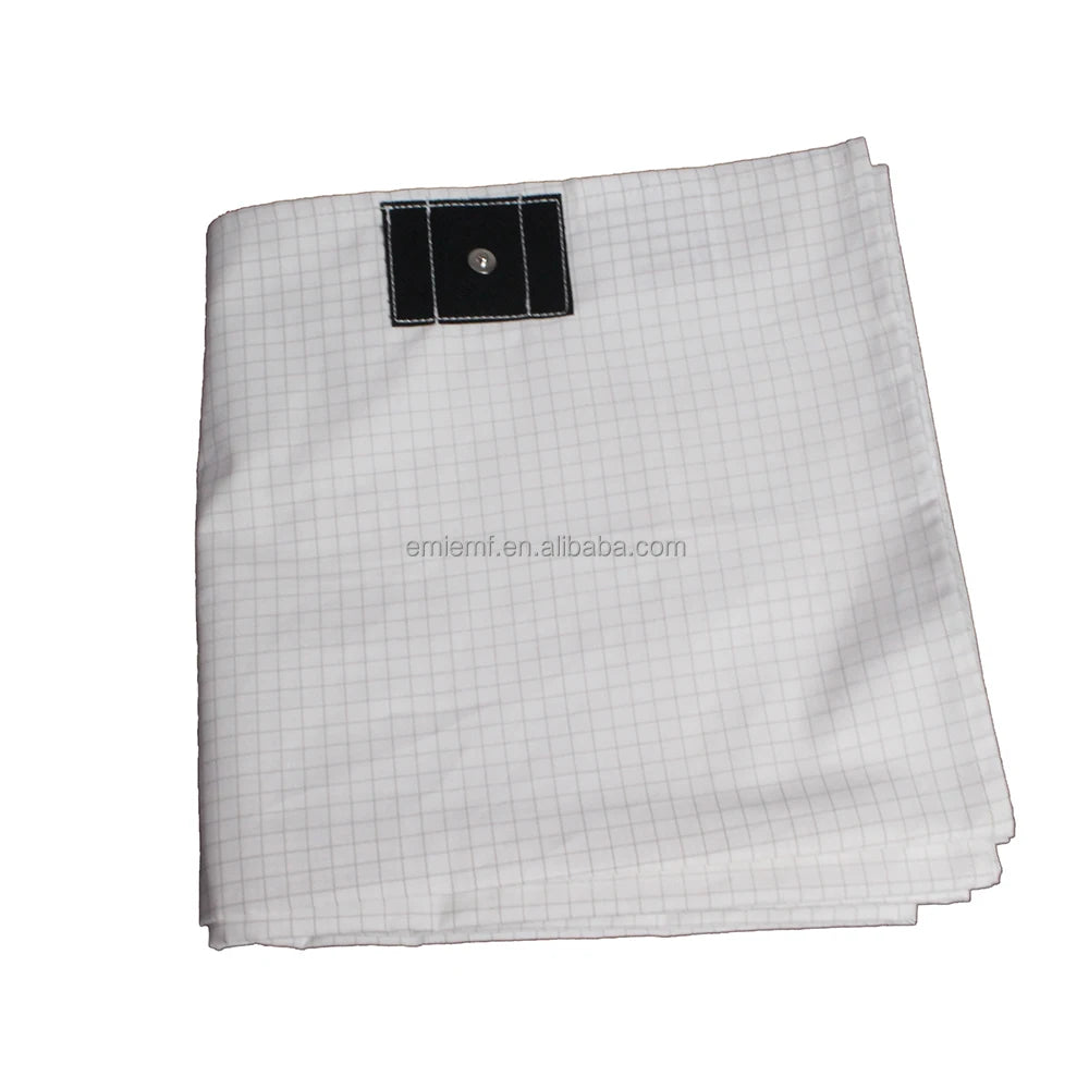 White Soft Earth Grounding Fitted Sheet King Size with 10% Silver Fiber 90% Organic Cotton