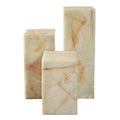 Light Green Onyx Tall square Side Coffee Table Display Stand Stone Pedestal Onyx Marble Plinth Set