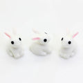 100pcs White Cute Lovely Rabbit Miniature Garden Decoration Figurine Resin Animal Cabochons for  Home Decor Home