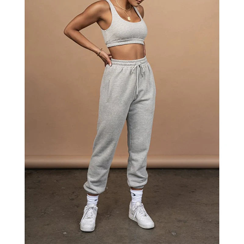 Wholesale Women Clothing Custom Joggers Trousers Fitted High Waisted Sweatpants Quality Oversized Pants Women