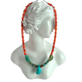 Minimalist necklace Spiny Oyster and Turquoise necklace Natural Turquoise Jewelry